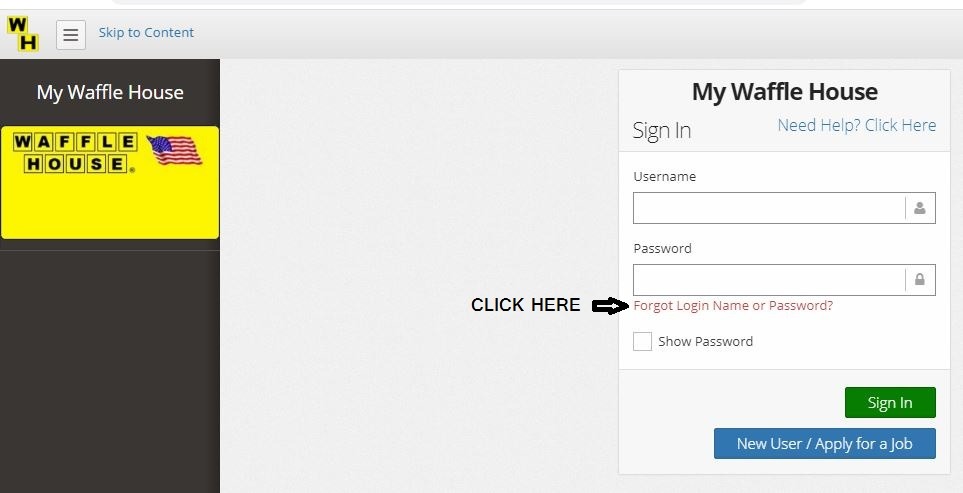 Mywafflehouse login forgot password 1