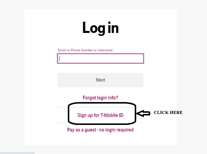 Sign Up for T-Mobile ID 1
