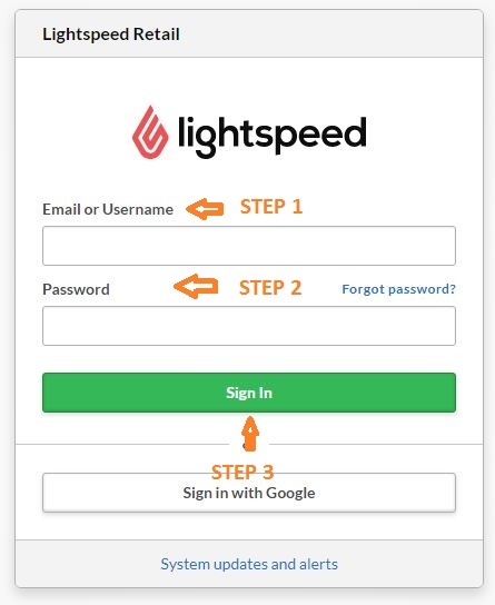 lightspeed onsite default username and password