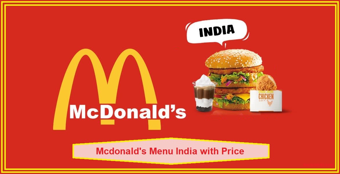 Mcdonald's Menu India with Price