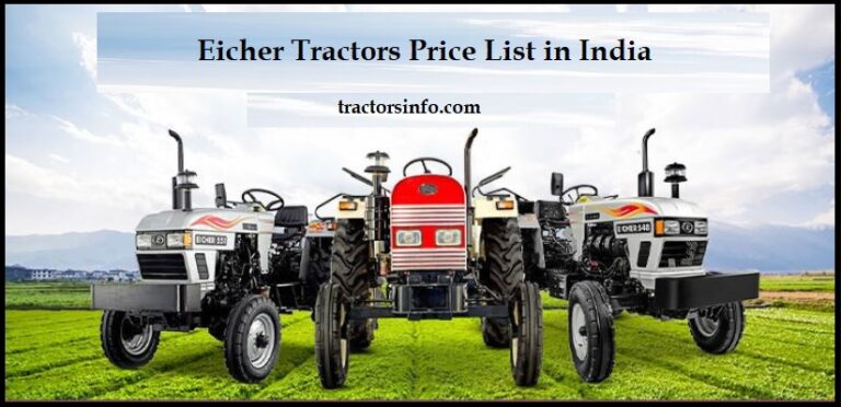 Eicher Tractors Price List in India