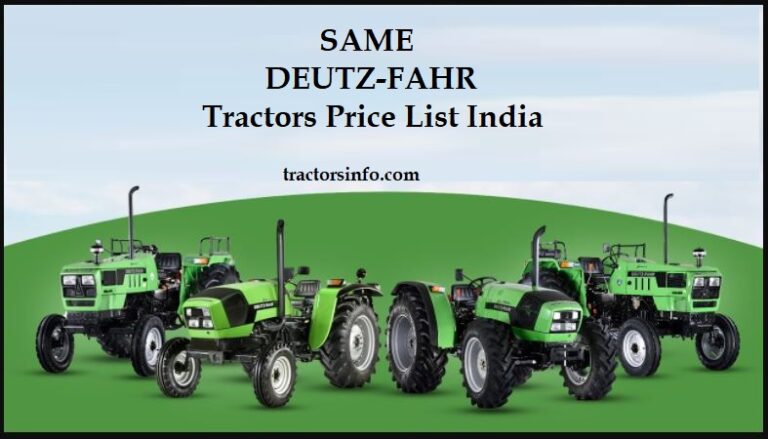 SAME DEUTZ-FAHR Tractors Price List India