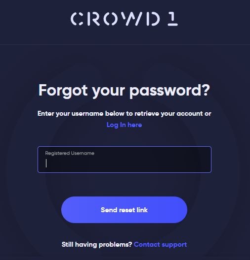 Crowd1 Login forgot password 2
