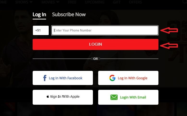 hoichoi login with phone number