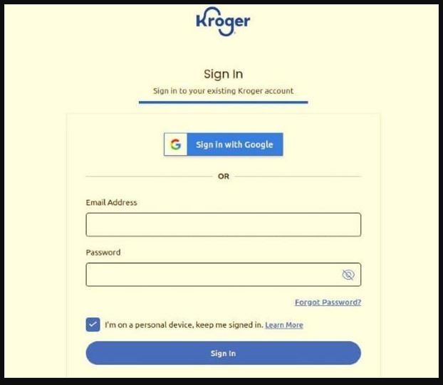 Kroger HR Express login page