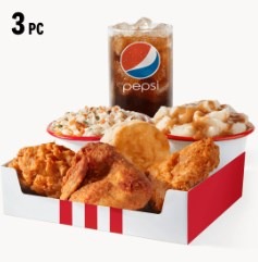 3 Pc. Chicken Box - 2 Breasts, 1 Wing  