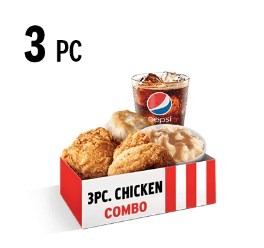 3 Pc. Chicken Combo - Breast, Thigh, And Wing