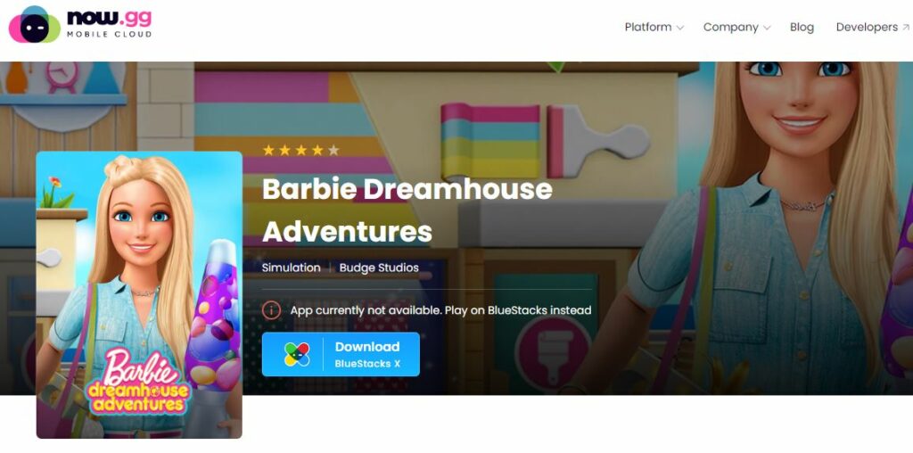 Playing Barbie Dreamhouse Adventures on the Cloud With now.gg