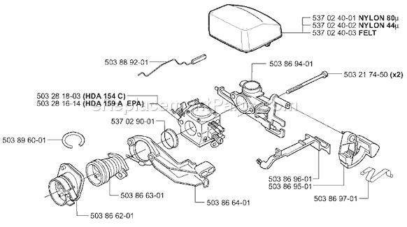 Husqvarna 345 chainsaw parts diagram