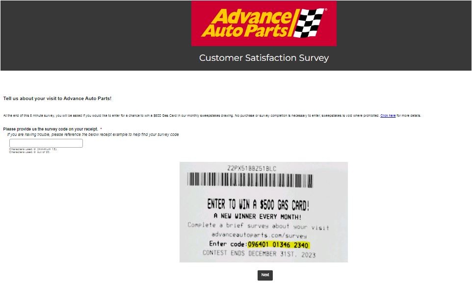 Advance Auto Parts Satisfaction Survey 