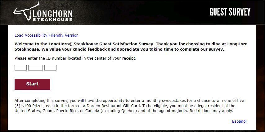 LongHorn Steakhouse Survey