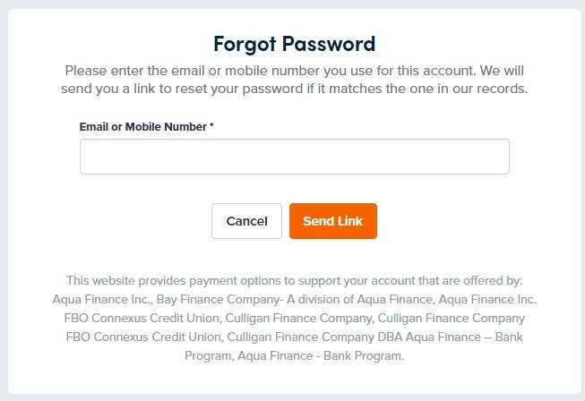 Aqua Finance Login reset password