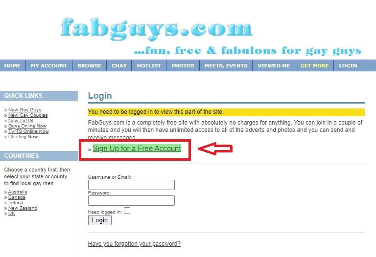 FabGuys Sign up