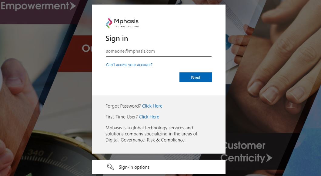 Unified Access Mphasis Login