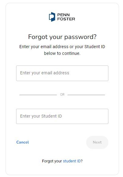 Penn Foster Student Login Reset Password